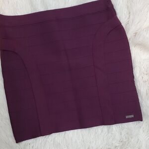 Guess Deep Purple Bandage Mini Bodycon Skirt Size M